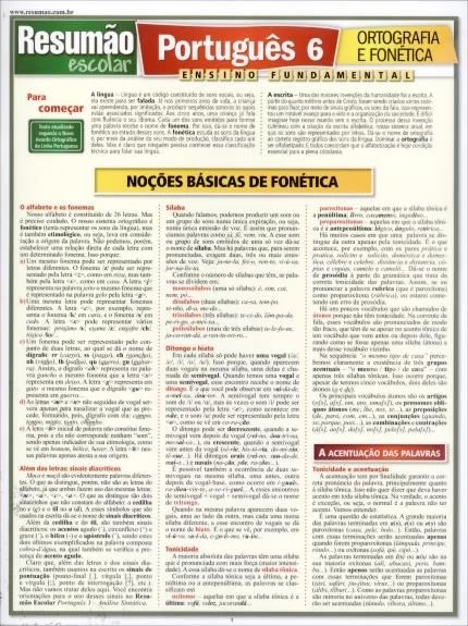PORTUGUES 6 - ORTOGRAFIA E FONETICA