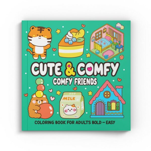 Cute & Comfy Coloring Book For Adult Bold Easy - Comfy Friends - Livro de C