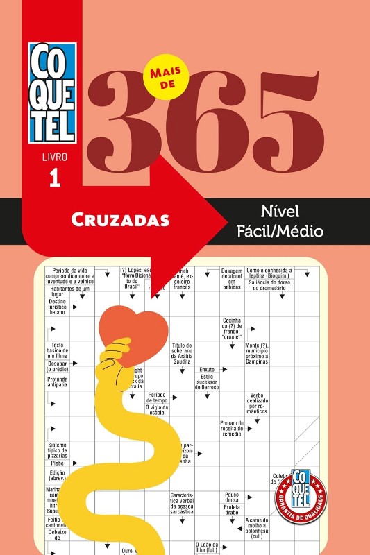 Livro Coquetel Mais de 365 Palavras Cruzadas Fácil-médio 1